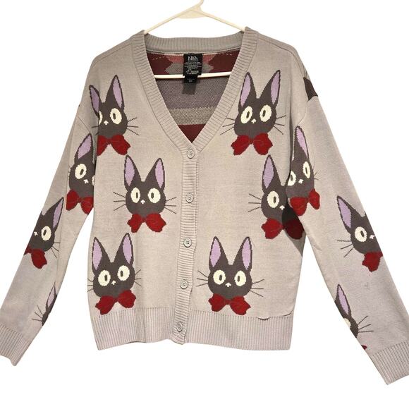 Her Universe Sweaters - Her Universe Studio Ghibli Kiki's Delivery Service Jiji Bowtie Cardigan, Sz Med
